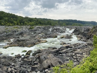 Rapids and rocky banks of the Potomac River at Great Falls